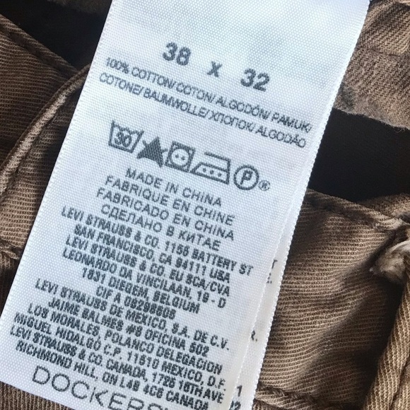 Dockers Brown Straight Leg Jeans 38 x 32 - Picture 6 of 8